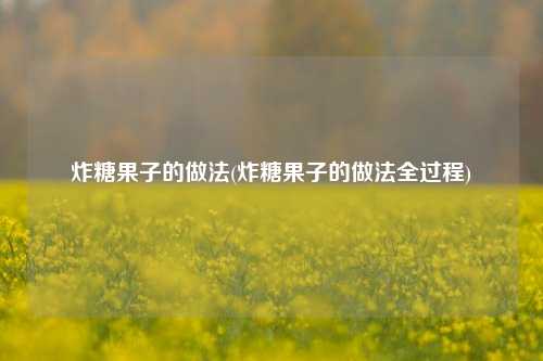 炸糖果子的做法(炸糖果子的做法全过程)